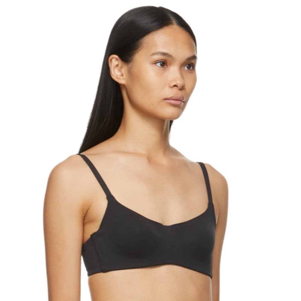 SKIMS Stretch Cotton Molded Bra 34C Black